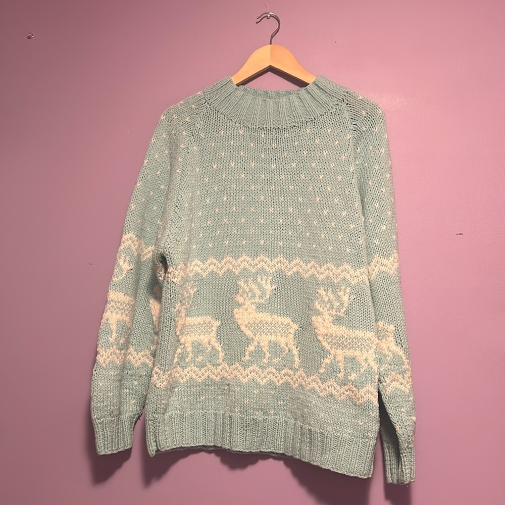 Kookaburra vintage knit reindeer sweater